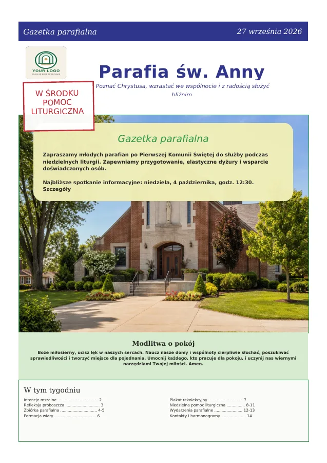 Życie parafii i spis treści