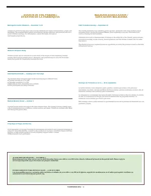 Full Bilingual Parish News bulletin page design