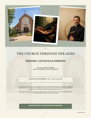 Full Church History Course Collage Poster bulletin page design