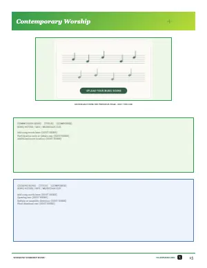 Full Contemporary Worship Music — Continuation bulletin page design