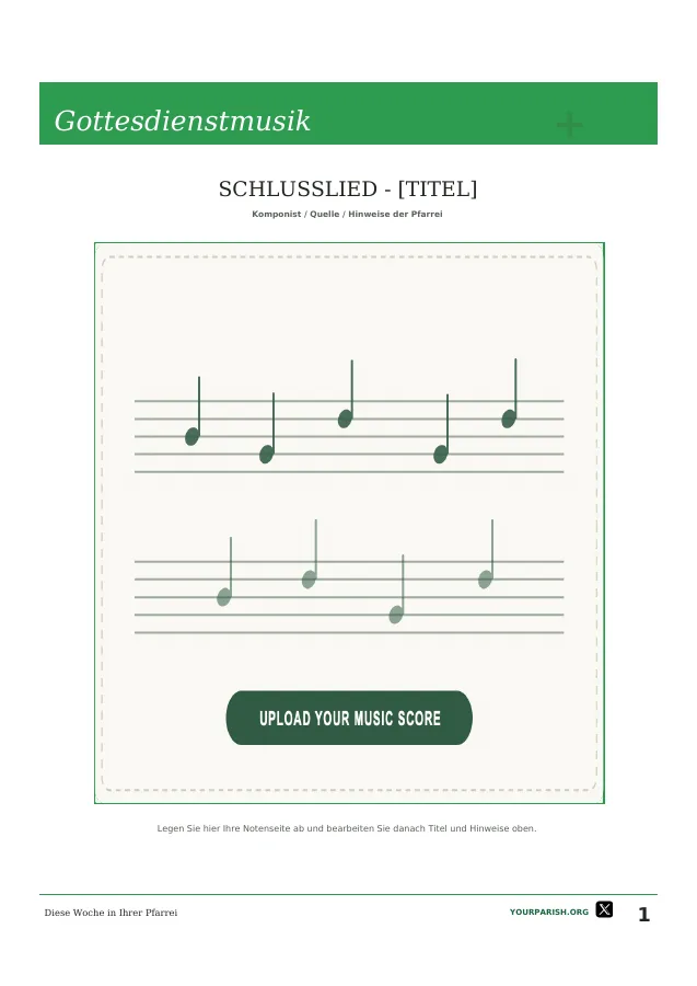 Full-Page Closing Hymn Score