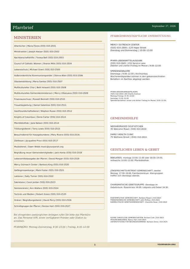 Ministry Directory + Community Support Guide