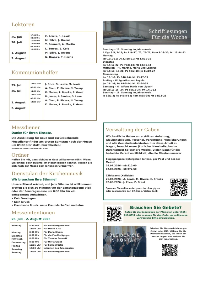 Ministry Roster & Giving