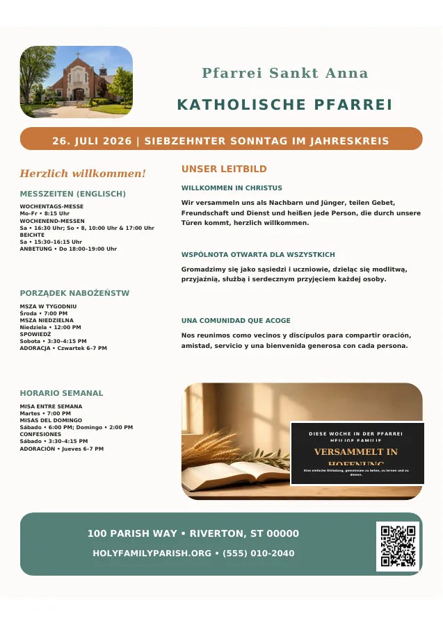 Multilingual Schedule & Vision Cover
