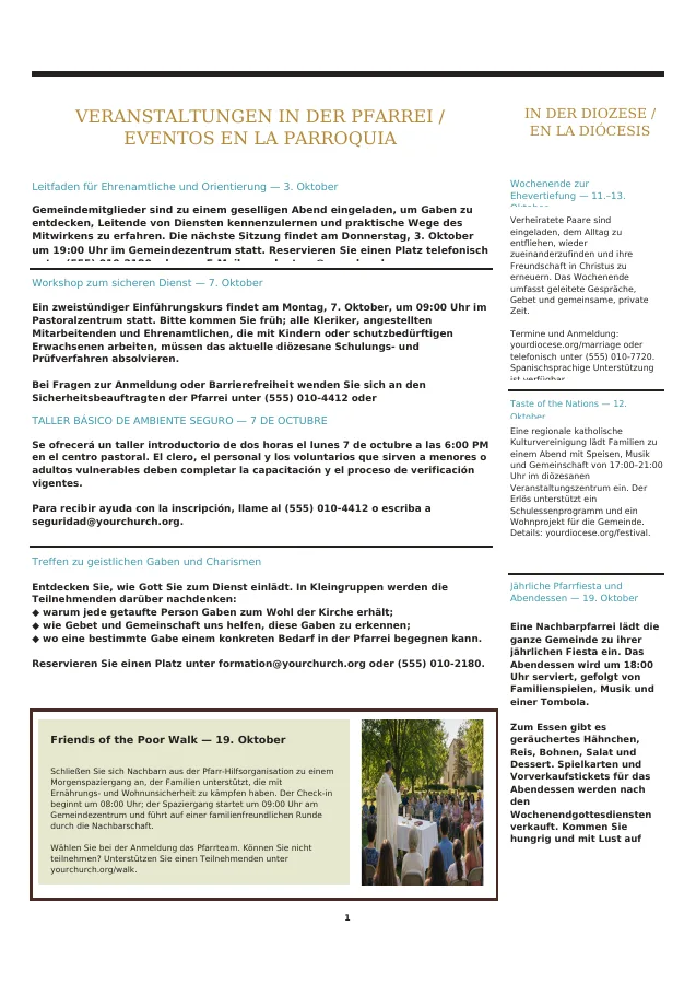 Parish & Diocesan Events Digest