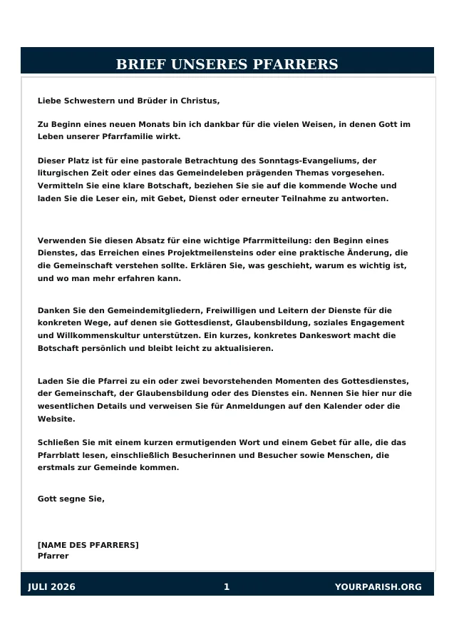 Pastor Letter