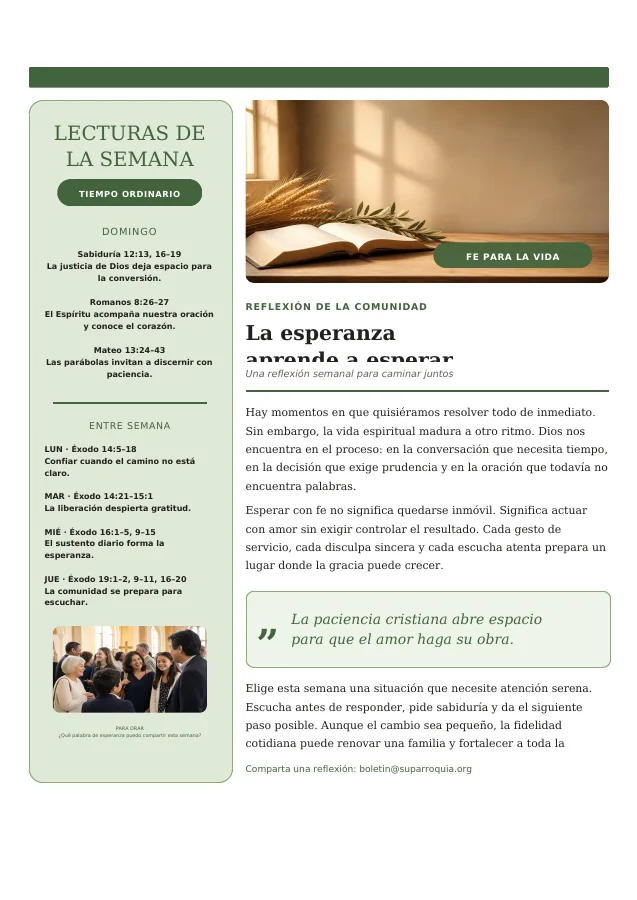Spanish Reflection with Weekly Readings — Left