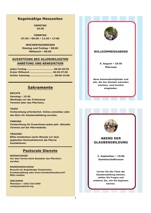 Sacraments and Event Flyers