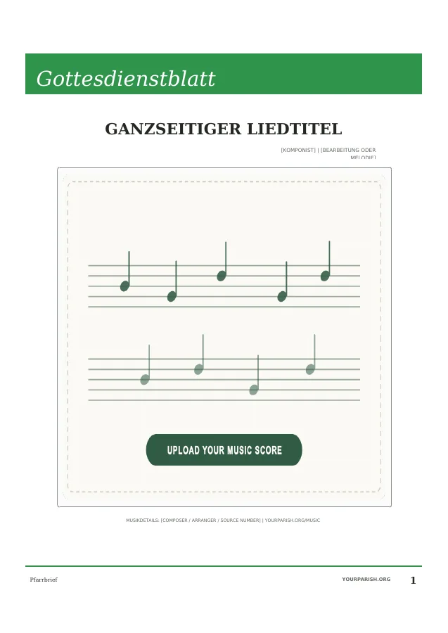Single Full-Page Music Score