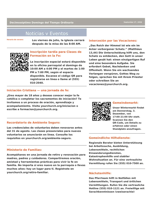 Community News & QR Grid