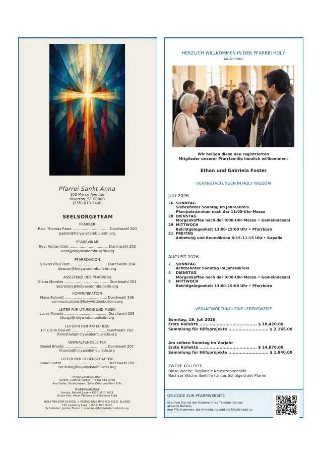 Staff Directory + Parish Week