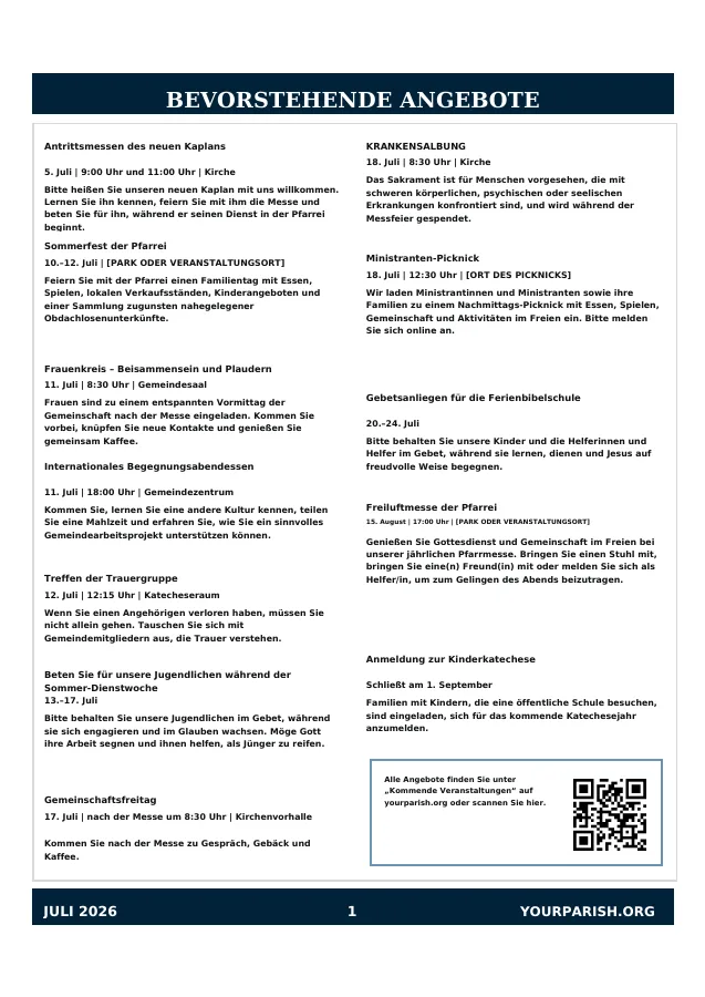 Weekly Opportunities