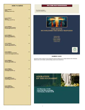 Full Directory and Community Milestones bulletin page design