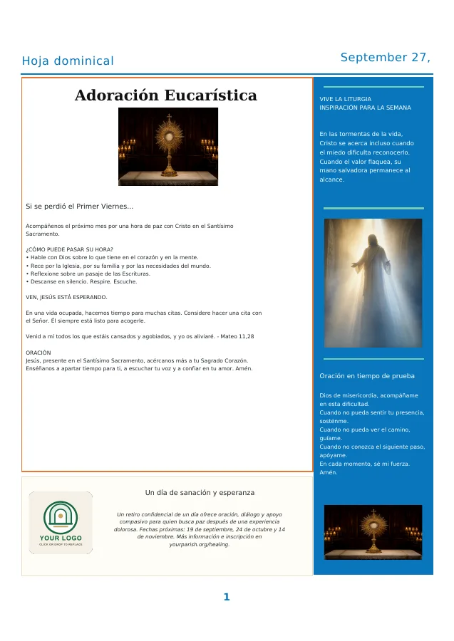 Eucharistic Adoration + Prayer Sidebar