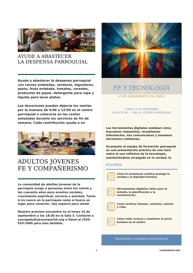 Food Pantry, Young Adults + Formation Poster