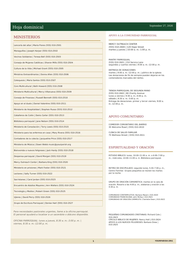 Ministry Directory + Community Support Guide