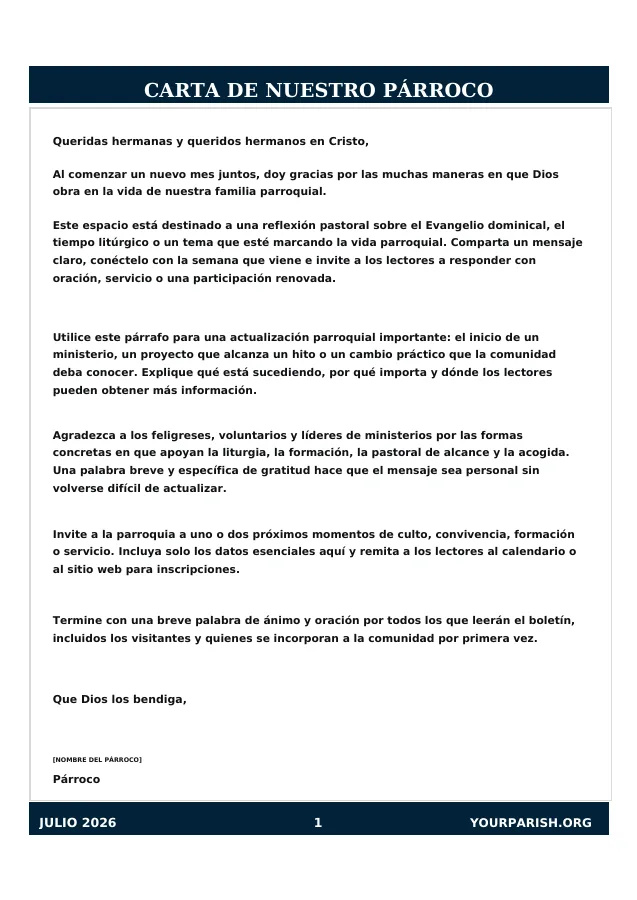 Pastor Letter