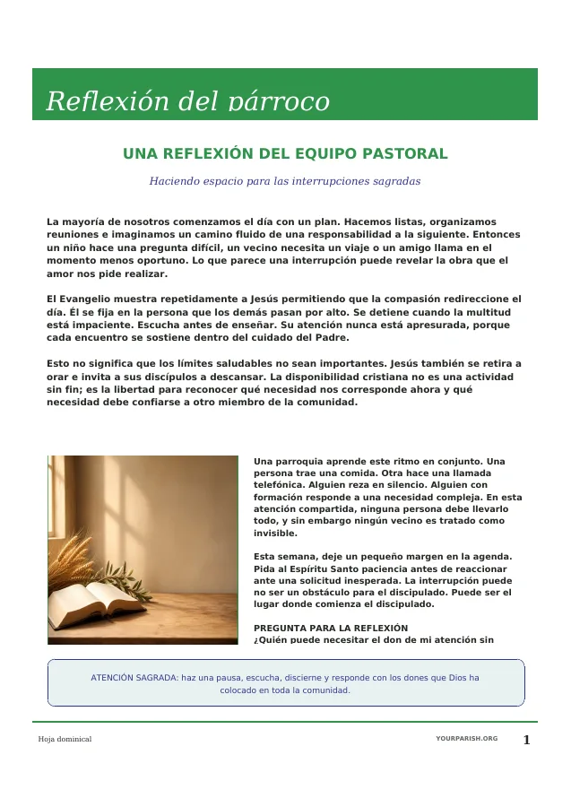 Pastor Reflection with Devotional Image