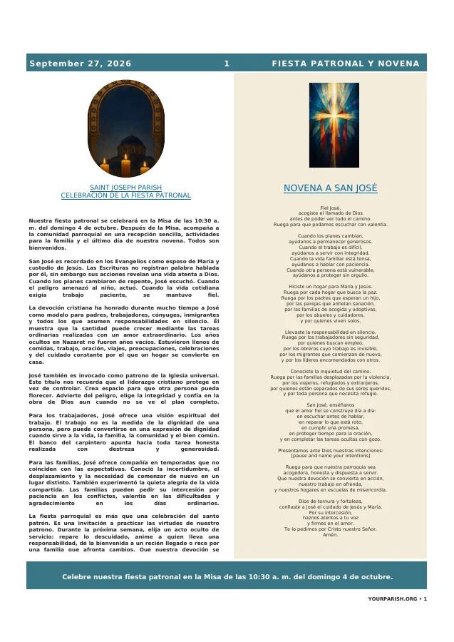 Patron Feast + Novena