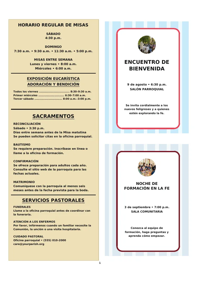 Sacraments and Event Flyers