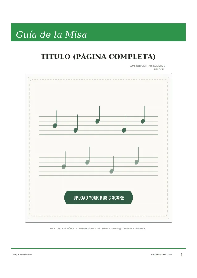 Single Full-Page Music Score