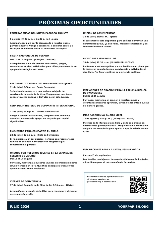 Weekly Opportunities