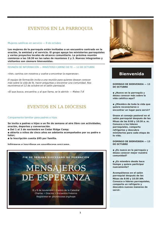 Welcome Sunday & Event Spotlight