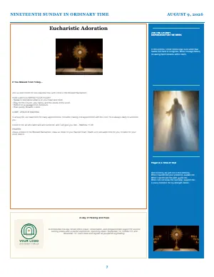 Full Eucharistic Adoration + Prayer Sidebar bulletin page design