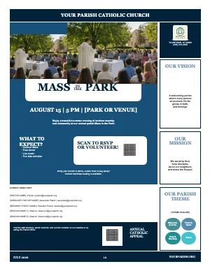 Full Event Feature and Directory bulletin page design