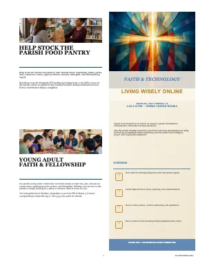 Full Food Pantry, Young Adults + Formation Poster bulletin page design