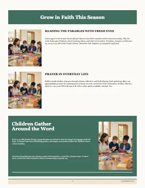 Full Formation Courses + Children's Liturgy bulletin page design