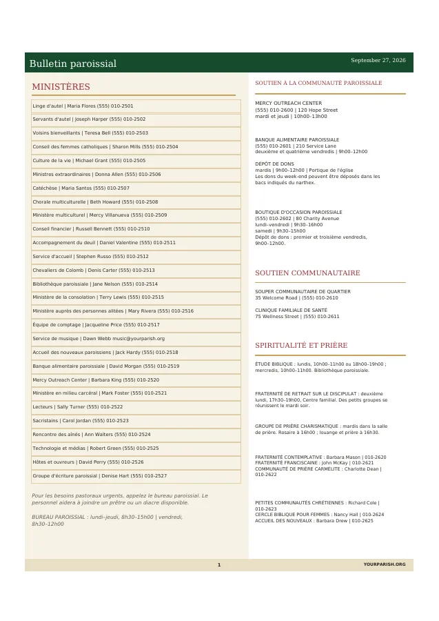 Ministry Directory + Community Support Guide
