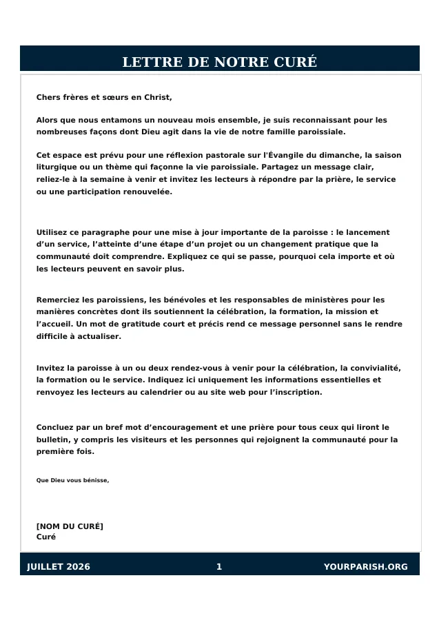 Pastor Letter