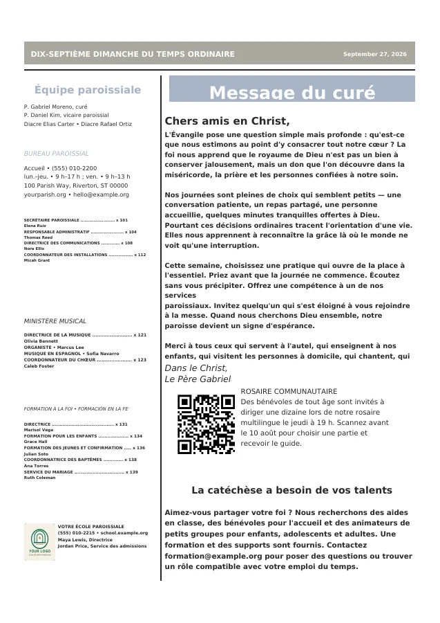 Pastor Letter + Staff Directory