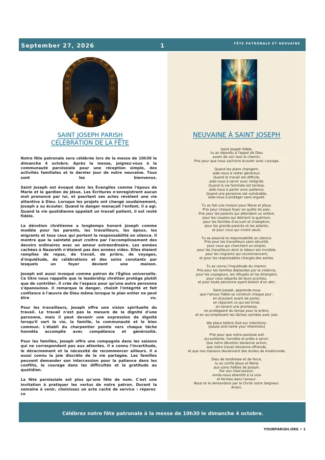 Patron Feast + Novena