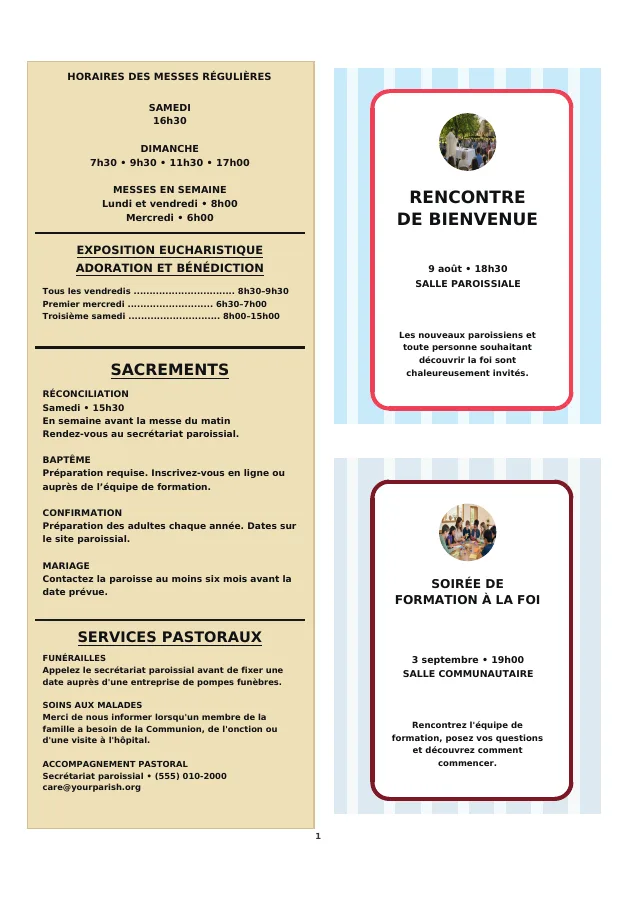 Sacraments and Event Flyers