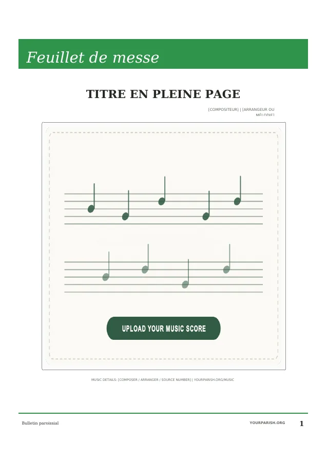 Single Full-Page Music Score