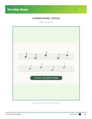 Full Full-Page Closing Hymn Score bulletin page design