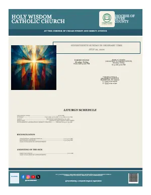 Full Heritage Parish Schedule Cover bulletin page design