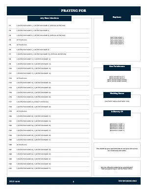 Full Intentions and Parish Life bulletin page design