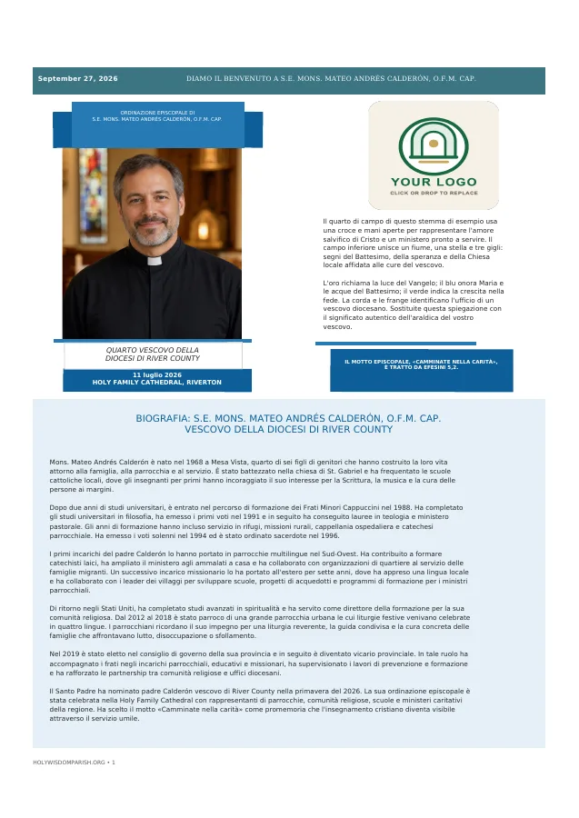 Bishop Welcome + Ministry Biography