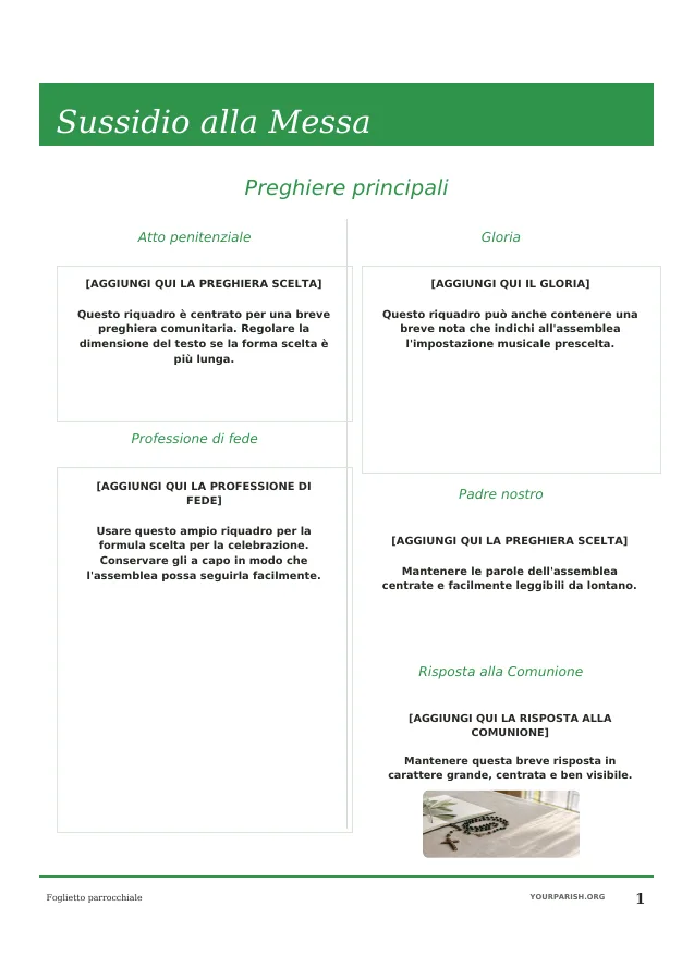 Core Prayers in Two Columns