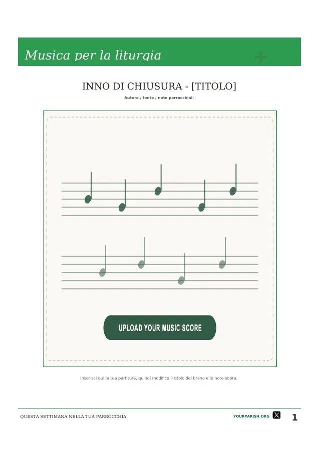 Full-Page Closing Hymn Score