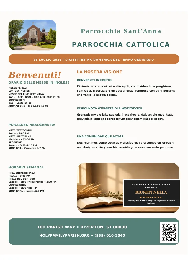 Multilingual Schedule & Vision Cover