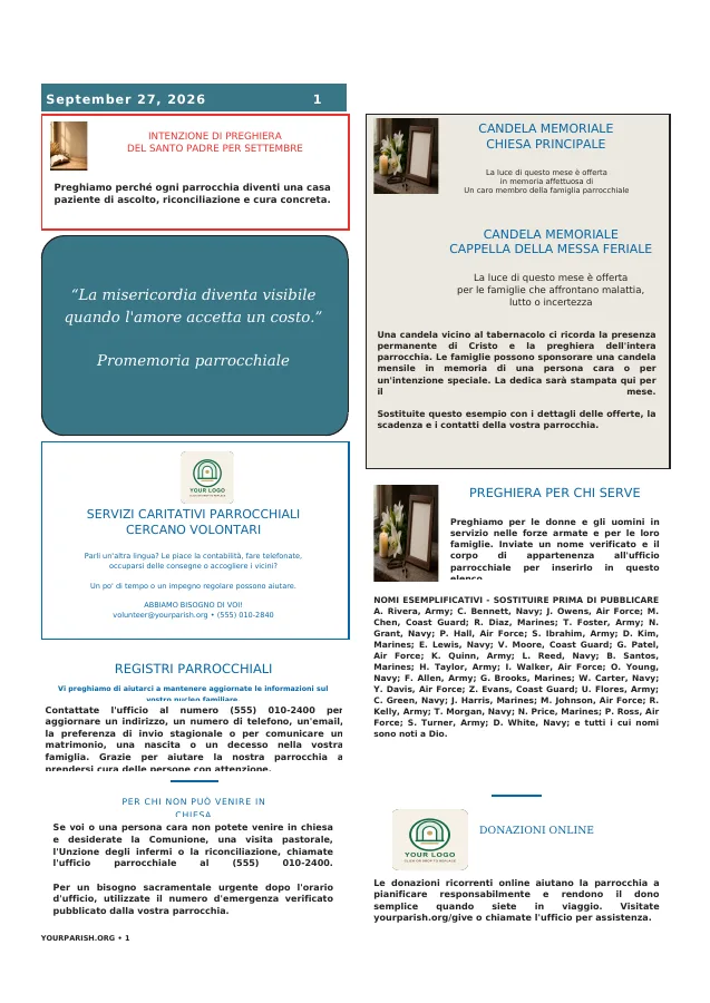 Parish Care + Memorial Notices
