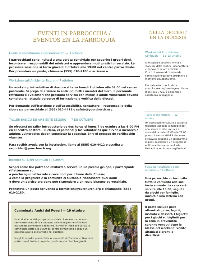 Parish & Diocesan Events Digest