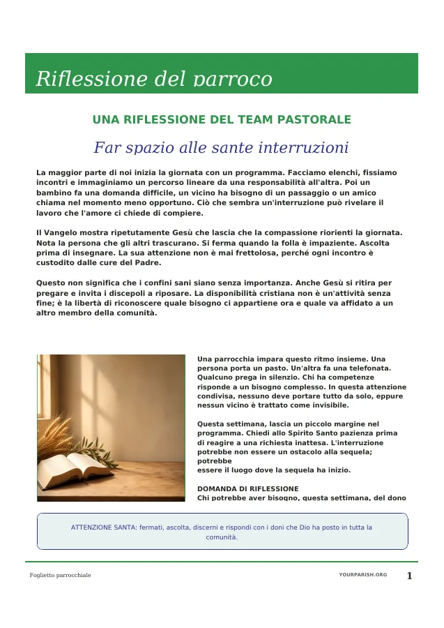 Pastor Reflection with Devotional Image