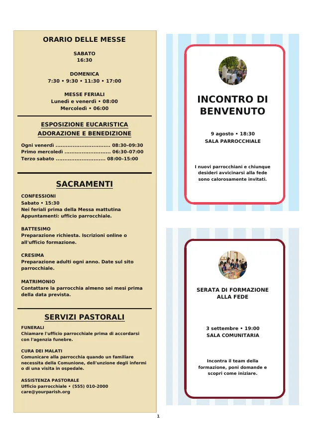 Sacraments and Event Flyers