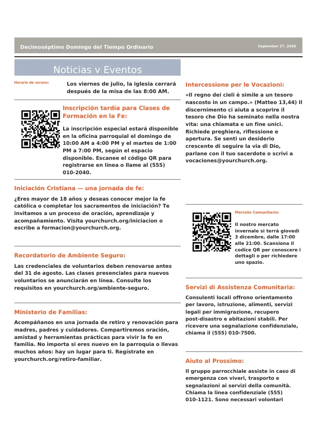 Community News & QR Grid