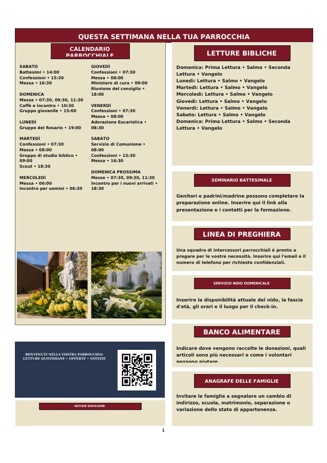 Weekly Calendar and Quick Notices
